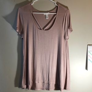 Cross neck cotton blouse